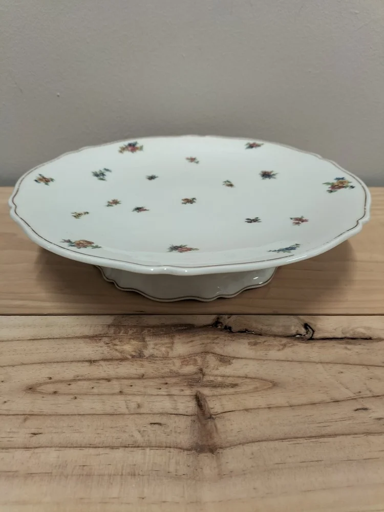 Plat De Service Porcelaine De Limoges – Diamètre 26,5 Cm – Blanc Et Doré – Vintage