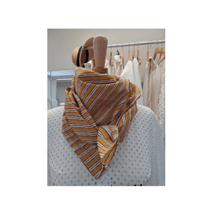 grand foulard block-print jaune