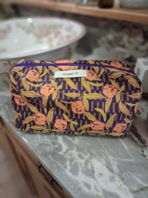 trousse de toilette coton enduit